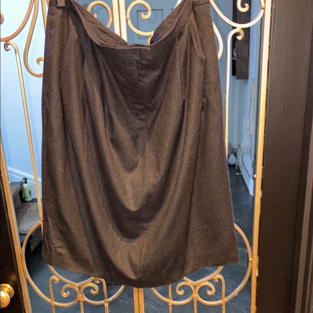 Pleated with pockets Jil sanders dark grey wool pencil Skirt size 44 /12 Italy